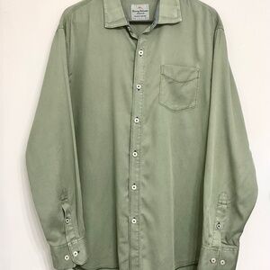 Tommy Bahama Solid Sage Green Long Sleeve Men’s Shirt Sz L Button Up